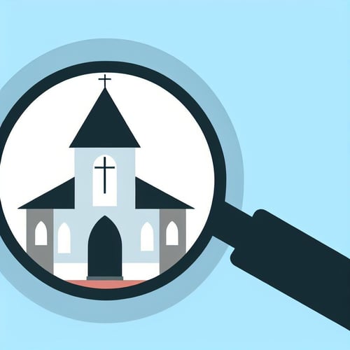 Kirche hinter Lupe